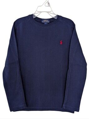 Polo Ralph Lauren Boys' Thermal Tee Navy Blue
